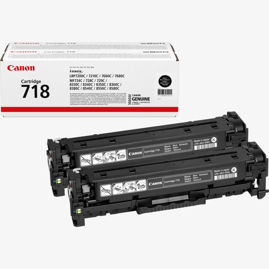 Canon 718VP Black Toner Cartridge (Twin Value Pack)