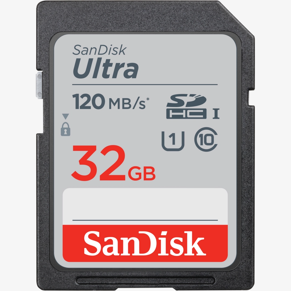 SanDisk Ultra SDHC/SDXC UHS-I C10 Memory Card, 32GB