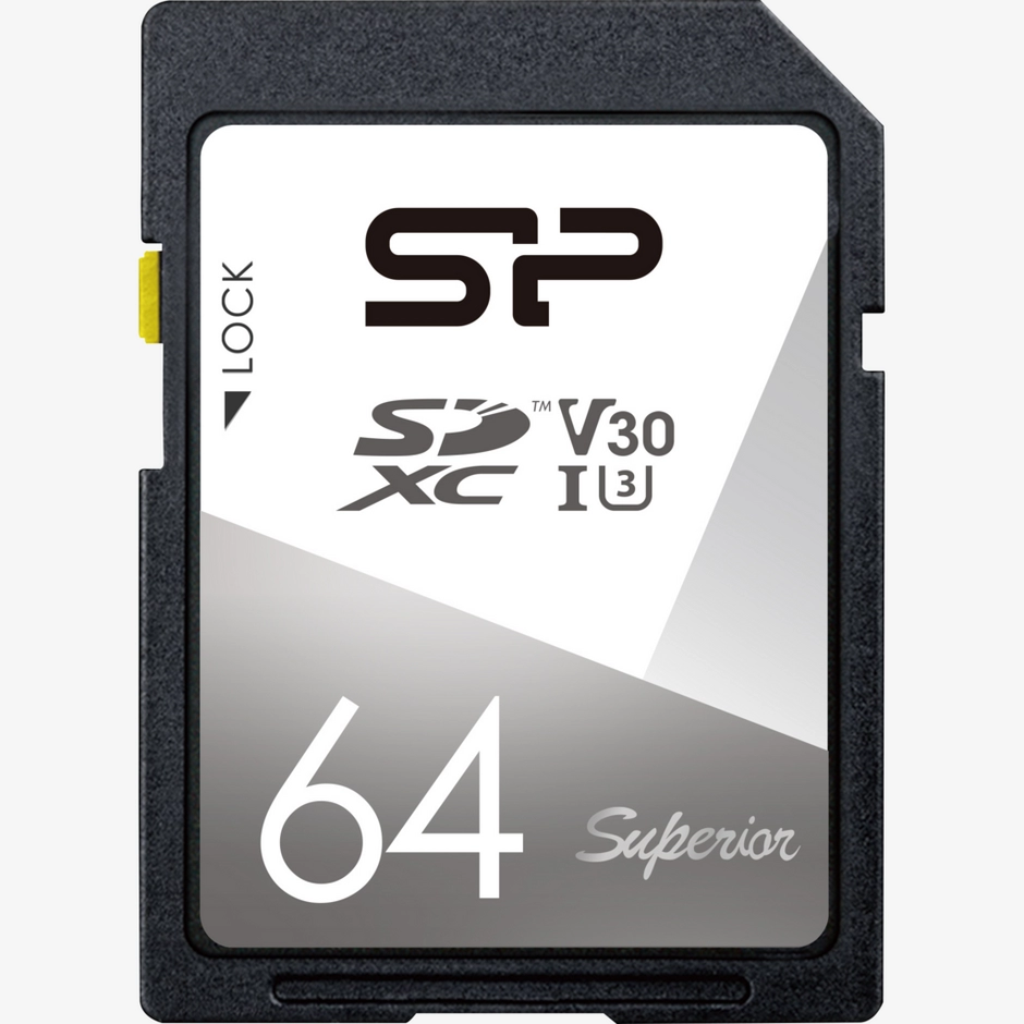 Silicon Power Superior SDXC™ UHS-I V30 Memory Card, 64GB