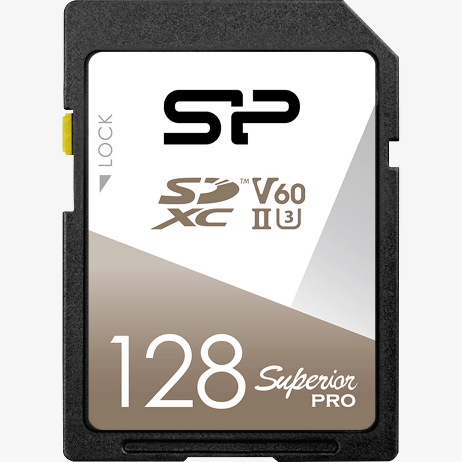 Silicon Power Superior Pro SDXC™ UHS-II V60 Memory Card, 128GB