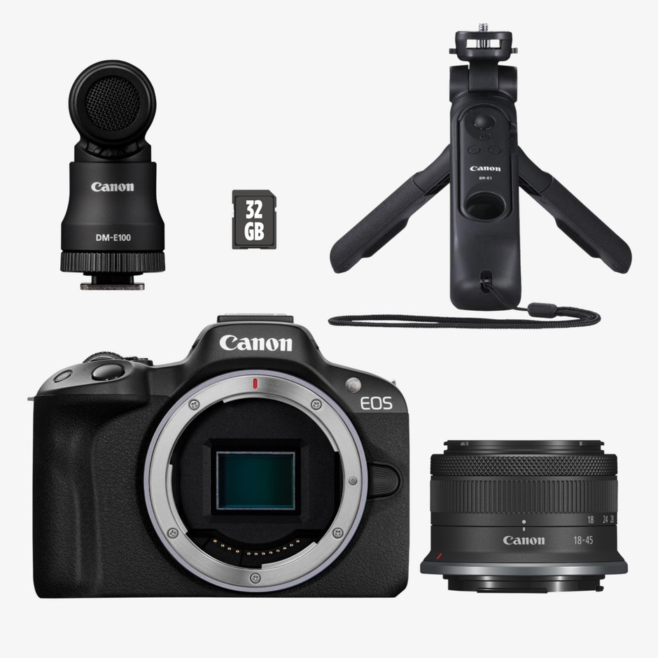 Canon EOS R50 Mirrorless Camera Content Creator Kit, Black