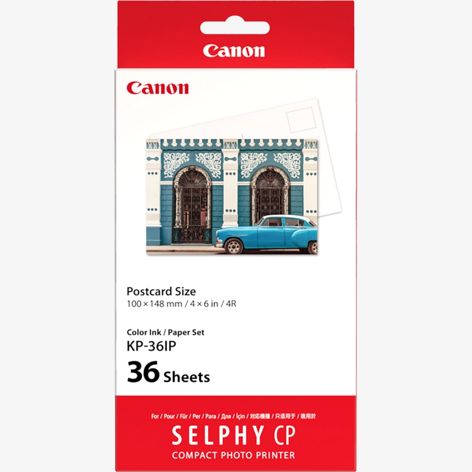 Canon KP-36IP Colour Ink  + 100 x 148 mm Paper Set, 36 Sheets