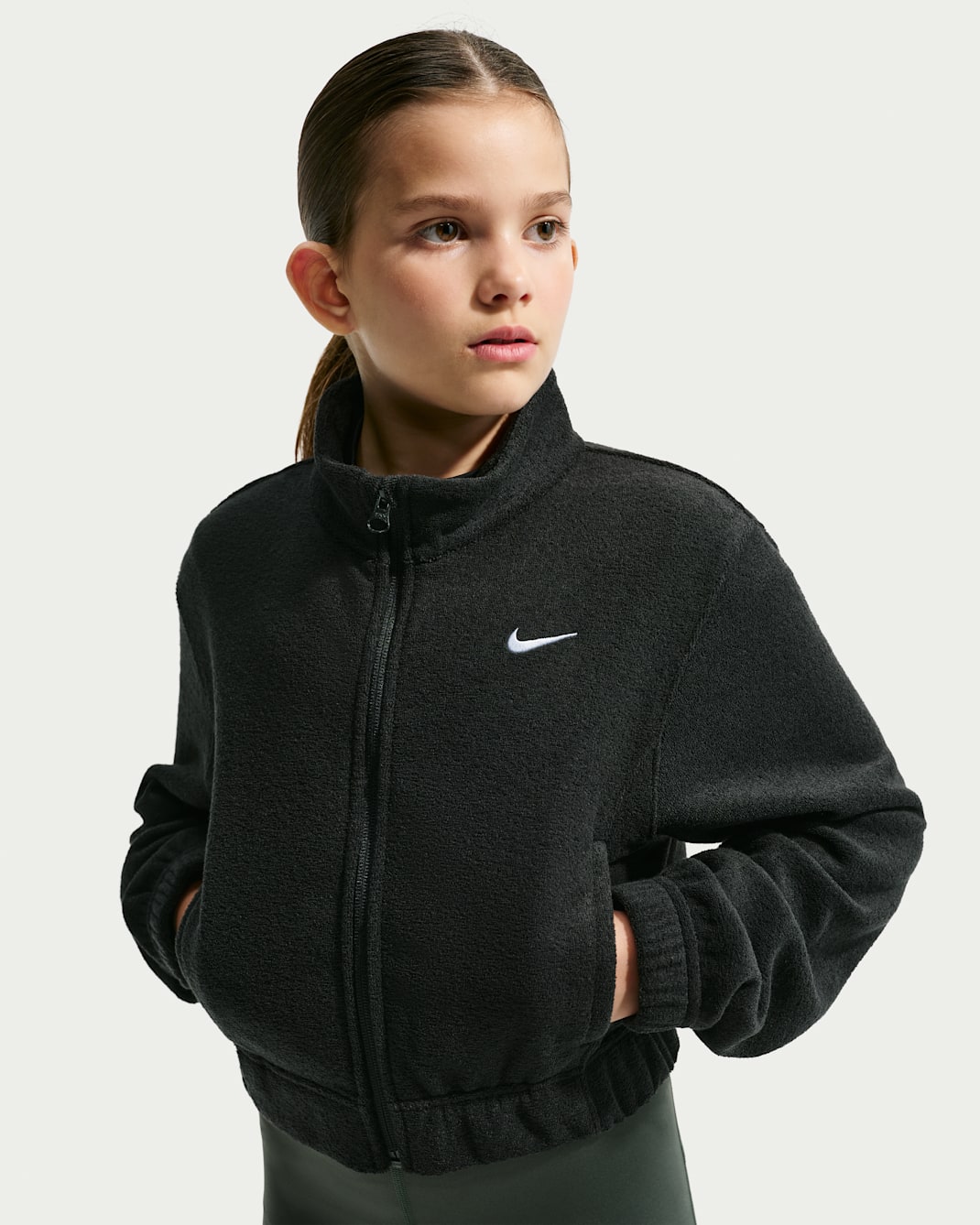 Nike Pro Older Kids' (Girls') Therma-FIT Fleece Full-Zip Top