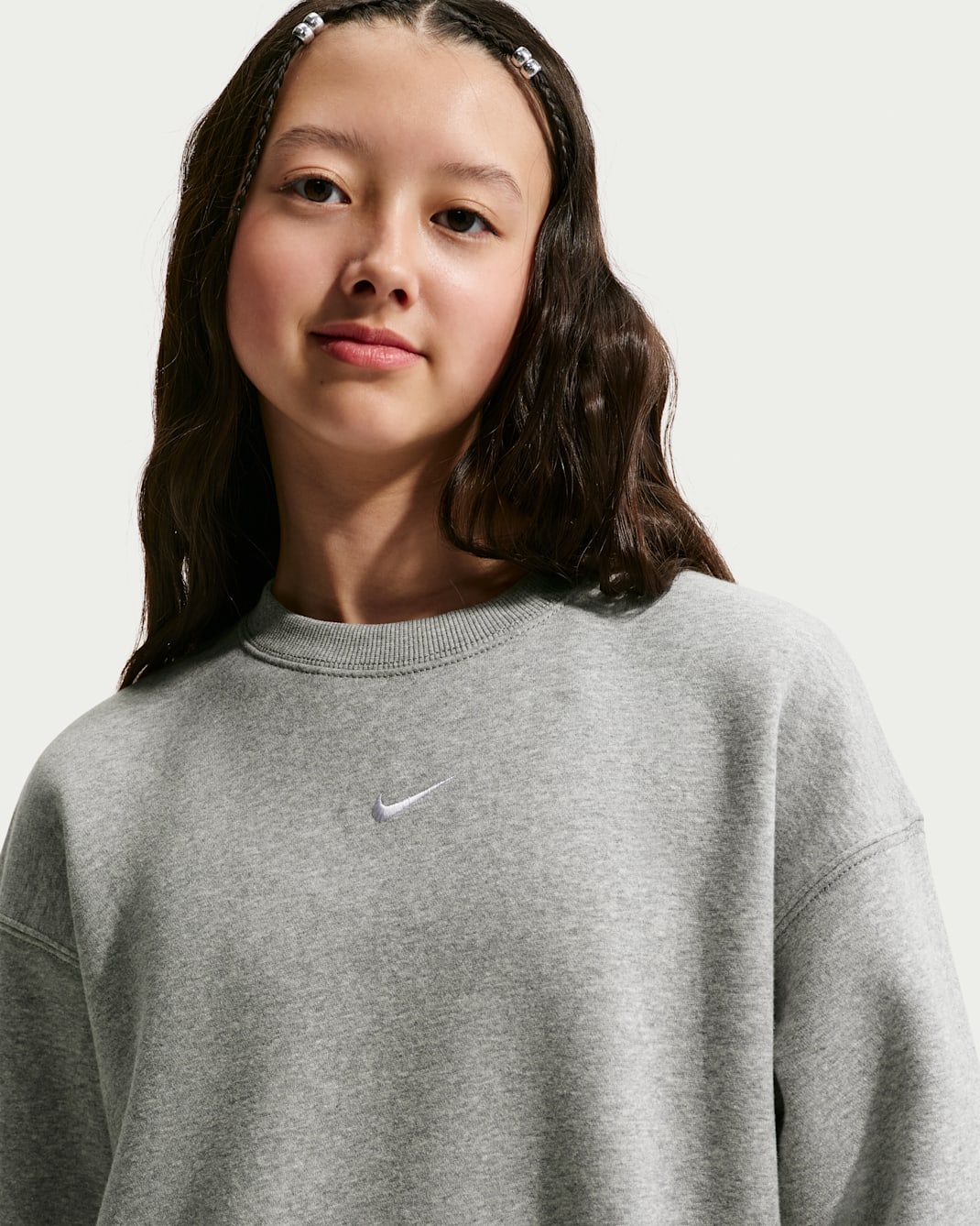 Nike Sportswear Studio Older Kids' (Girls') Oversized Crew-Neck Sweatshirt