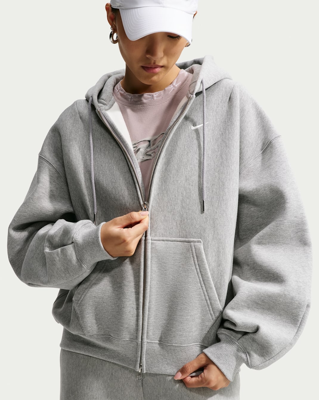 Nike Studio Fleece Heavyweight Women's Oversized Pleated Full-Zip Hoodie