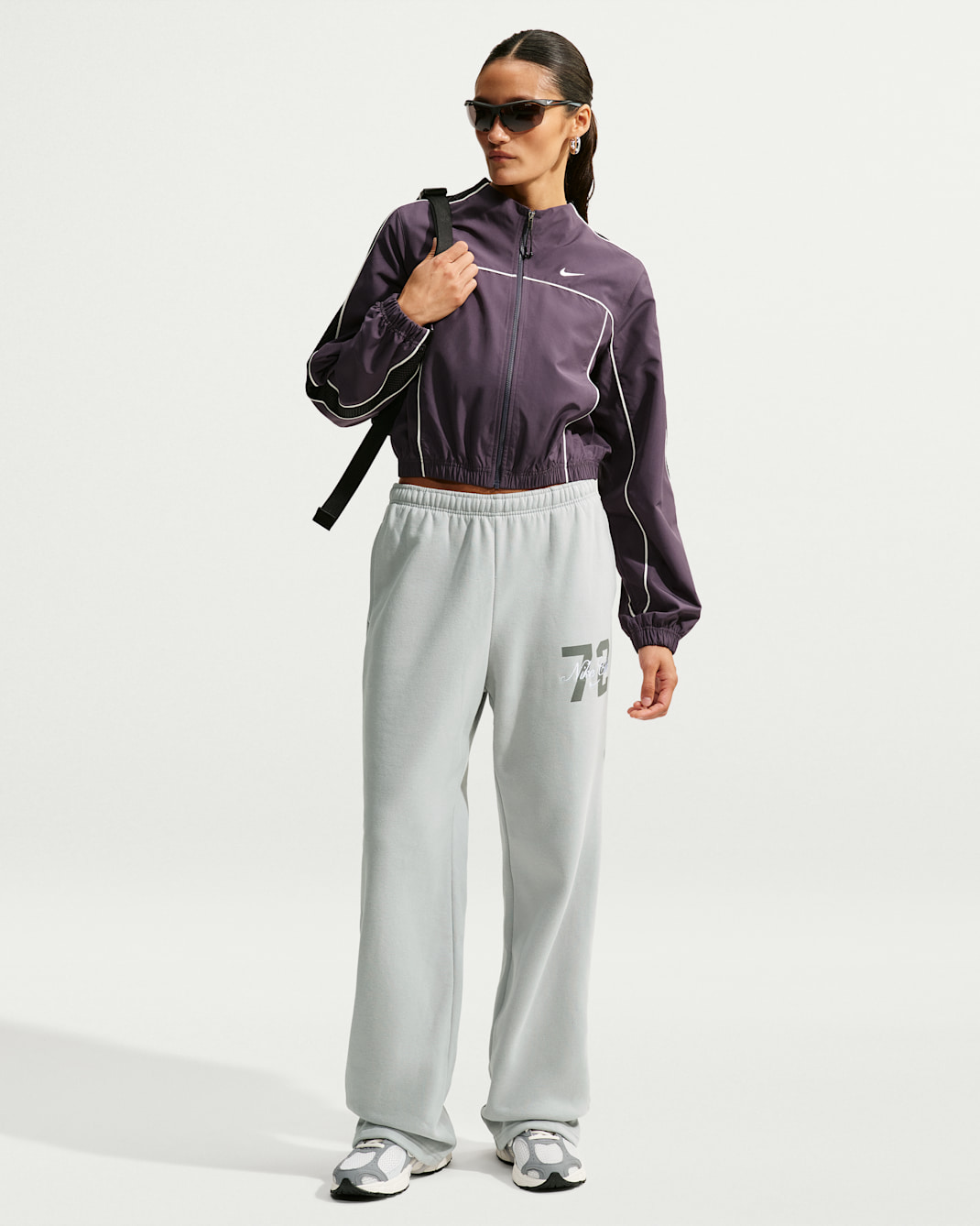 Nike Studio Fleece Medium Weight Women's Mid-Rise Open-Hem Trousers