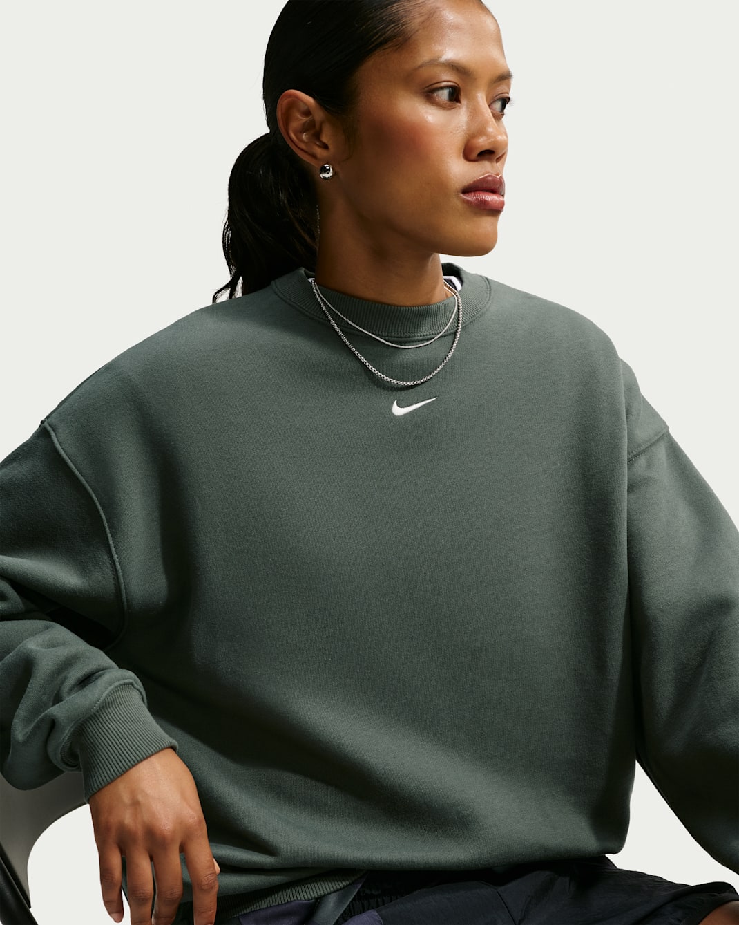 Nike Studio Fleece Medium Weight Women's Oversized Crew-Neck Sweatshirt