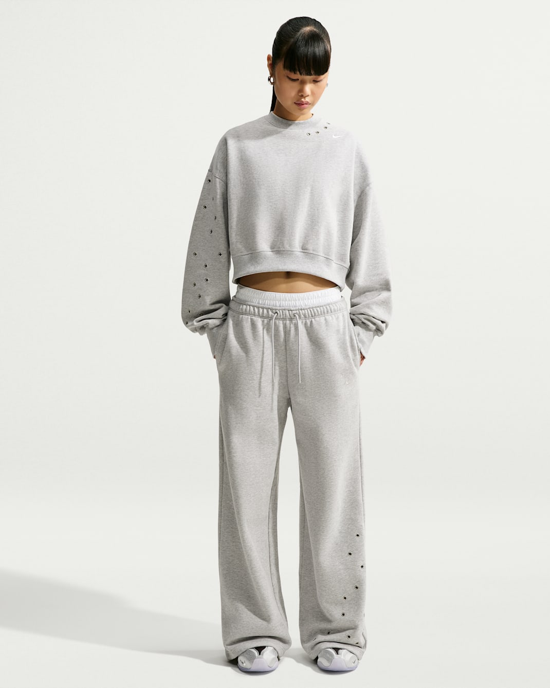 Nike Studio Fleece Medium Weight Women's Mid-Rise Wide-Leg Trousers