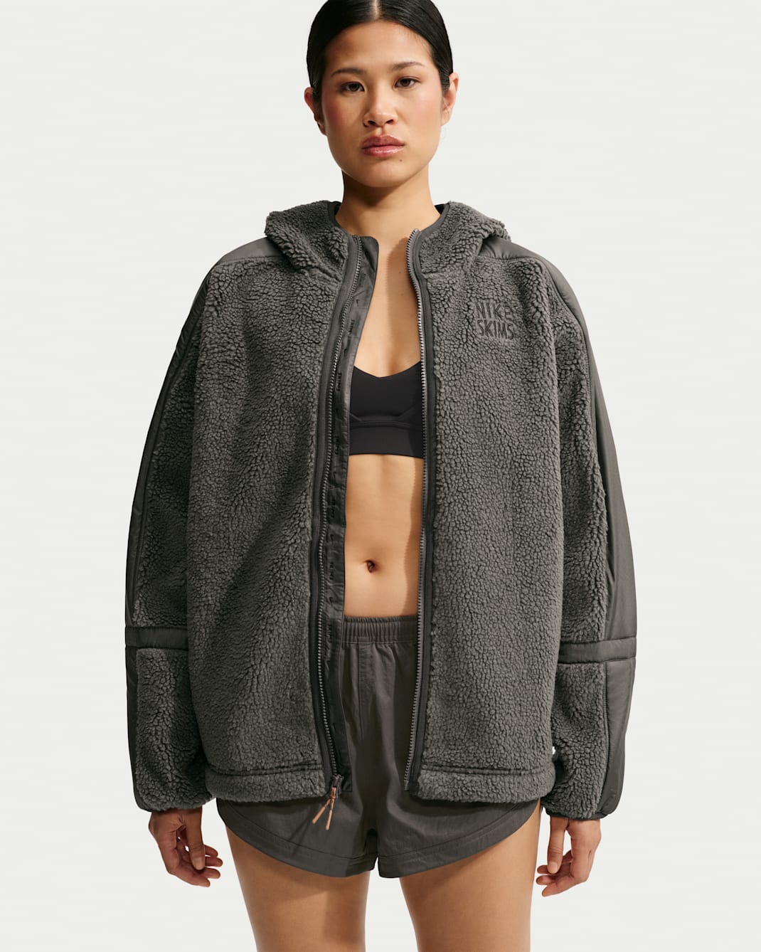 NikeSKIMS Sherpa Women's Oversized Full-Zip Hooded Jacket