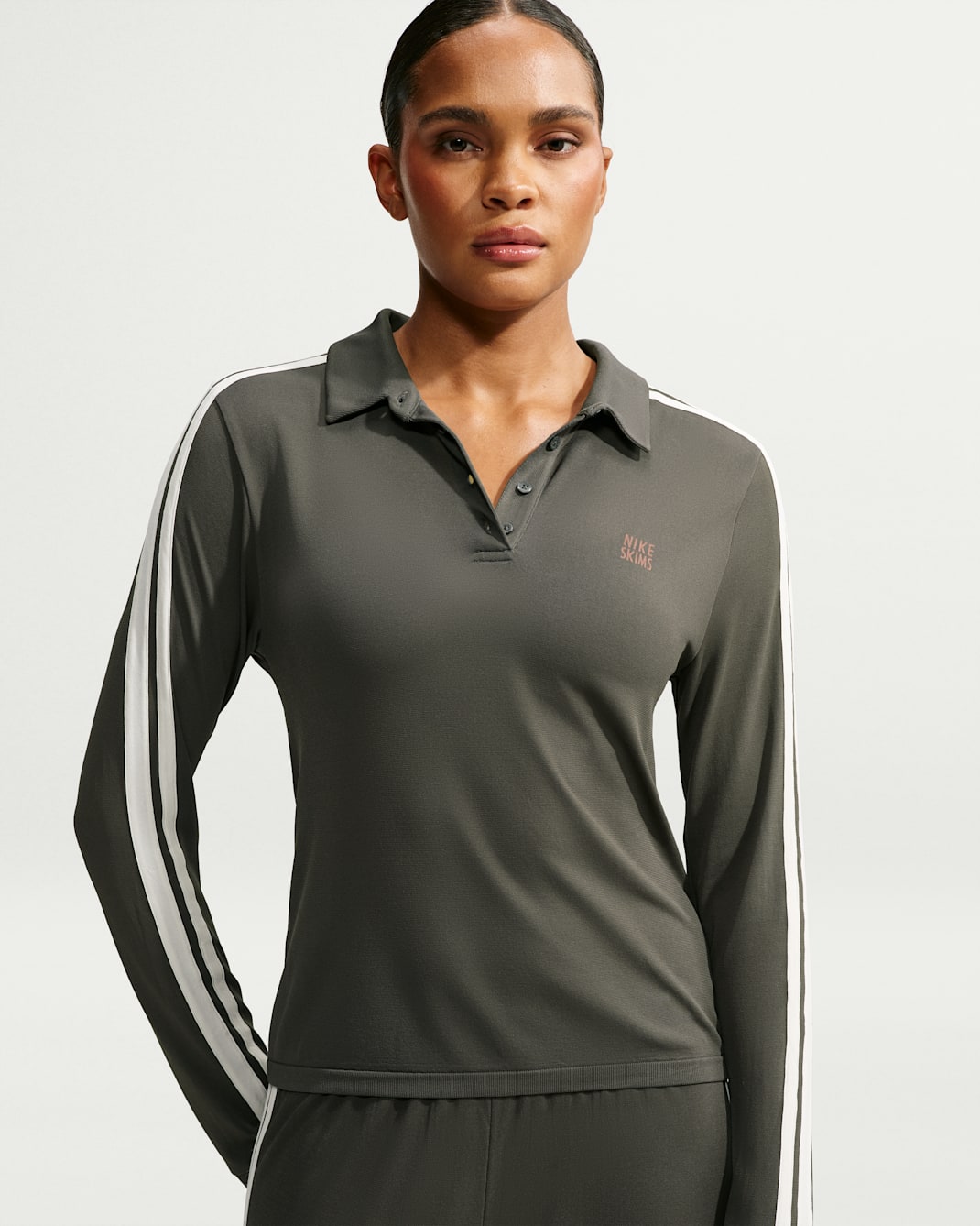 NikeSKIMS Stretch Knit Women's Long-Sleeve Polo Top