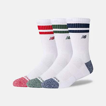 Active Premium Stripe Crew Socks 3 Pack