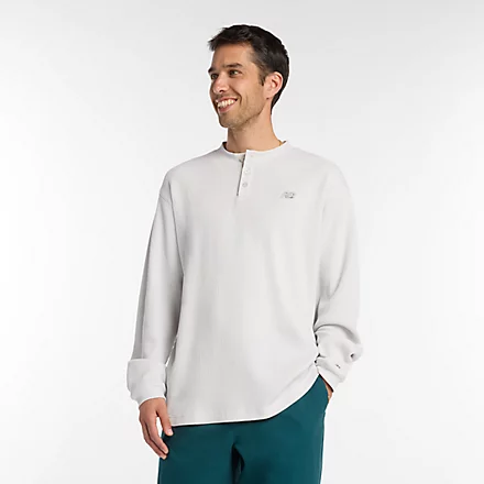 Numeric Waffle Knit Long Sleeve Henley