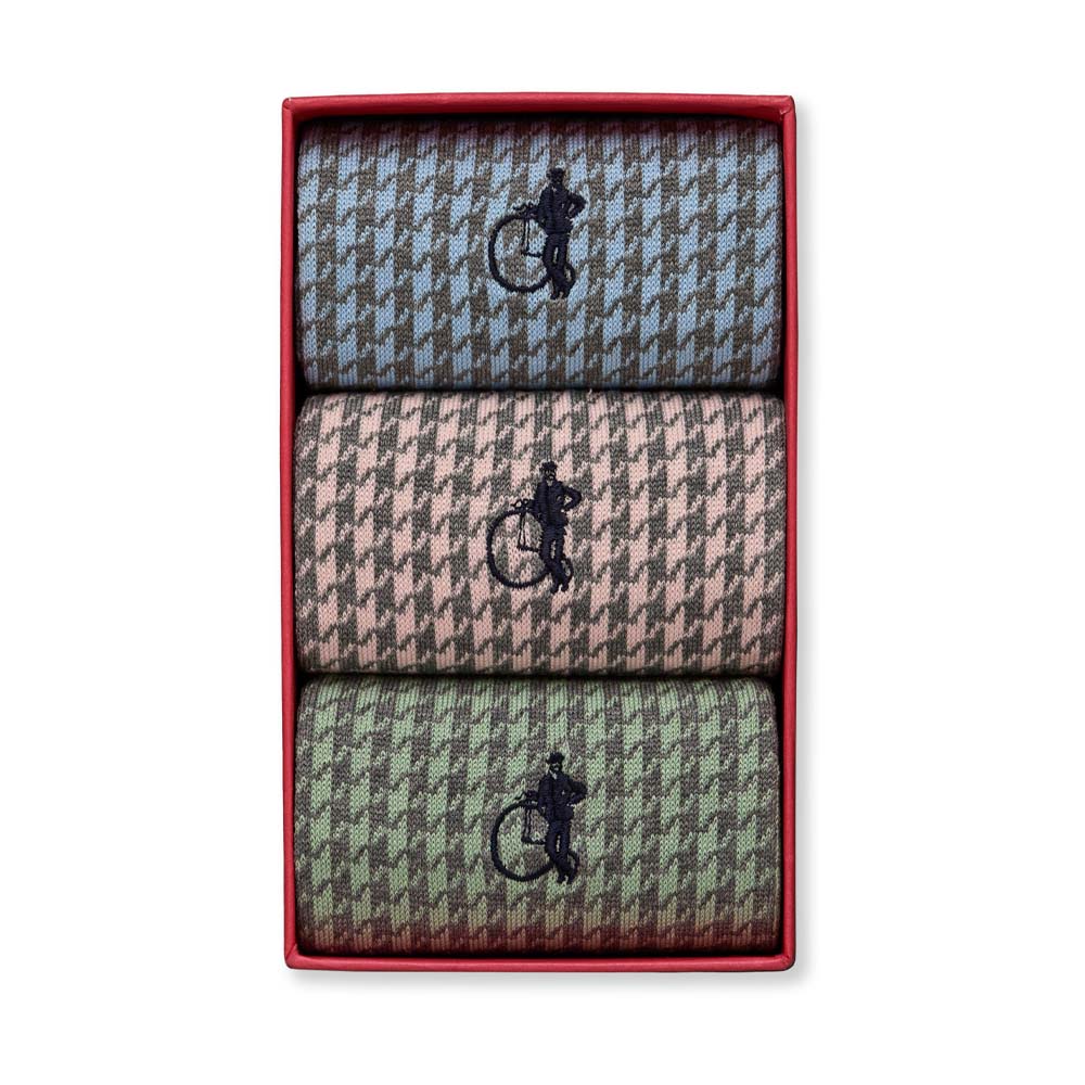 Houndstooth Pastels, 3-Pair Box