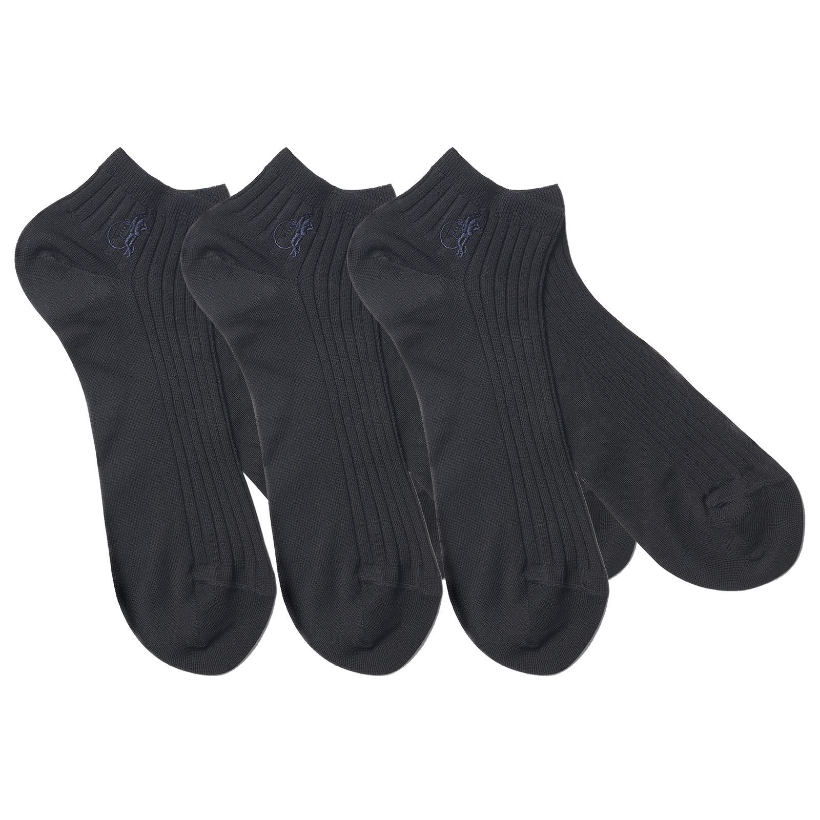 Simply Trainer Socks, Ebony Black, 3 Pairs