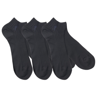 Simply Trainer Socks, Ebony Black, 3 Pairs